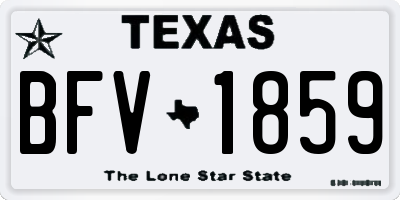 TX license plate BFV1859
