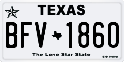 TX license plate BFV1860
