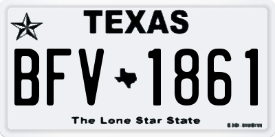 TX license plate BFV1861
