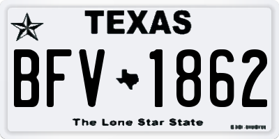 TX license plate BFV1862