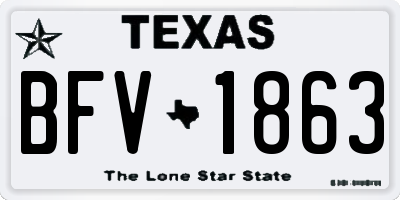 TX license plate BFV1863