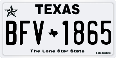 TX license plate BFV1865