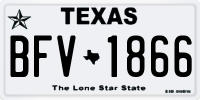 TX license plate BFV1866