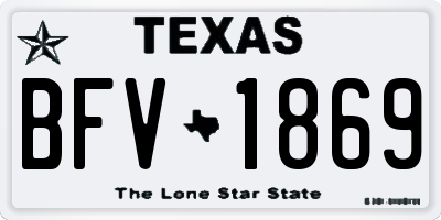 TX license plate BFV1869
