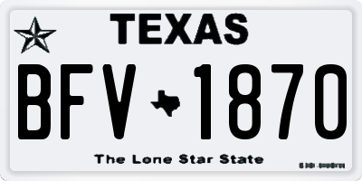 TX license plate BFV1870