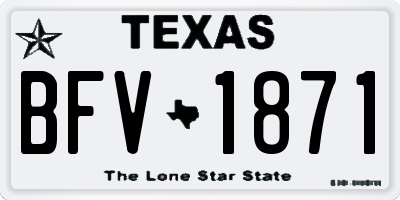 TX license plate BFV1871