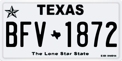 TX license plate BFV1872