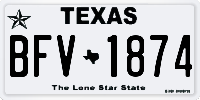 TX license plate BFV1874