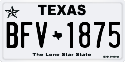 TX license plate BFV1875