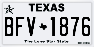 TX license plate BFV1876