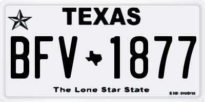 TX license plate BFV1877