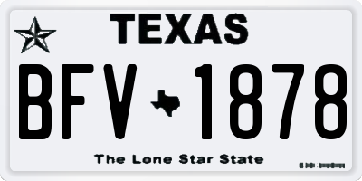 TX license plate BFV1878