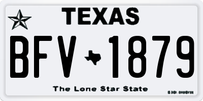 TX license plate BFV1879