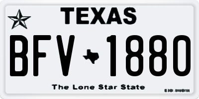 TX license plate BFV1880