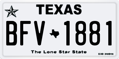 TX license plate BFV1881