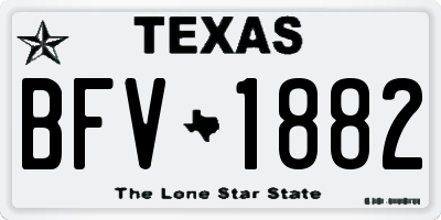 TX license plate BFV1882