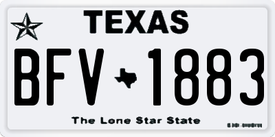 TX license plate BFV1883