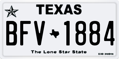 TX license plate BFV1884