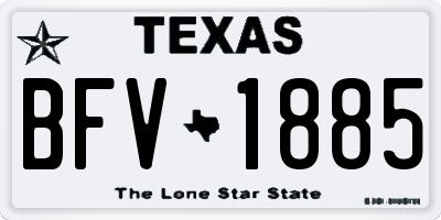 TX license plate BFV1885