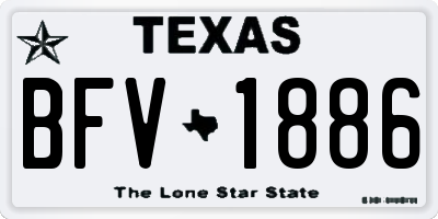 TX license plate BFV1886