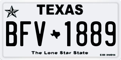 TX license plate BFV1889