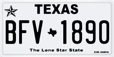 TX license plate BFV1890