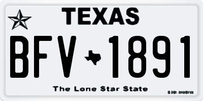 TX license plate BFV1891