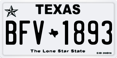 TX license plate BFV1893