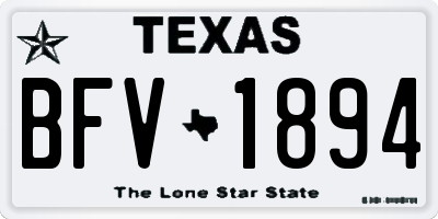 TX license plate BFV1894