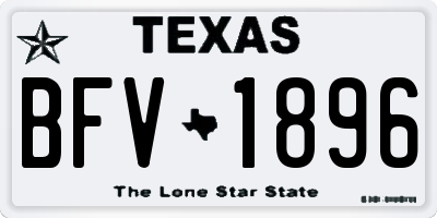 TX license plate BFV1896