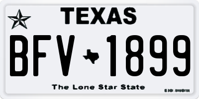 TX license plate BFV1899