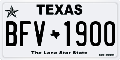 TX license plate BFV1900