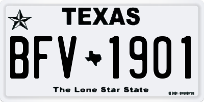 TX license plate BFV1901