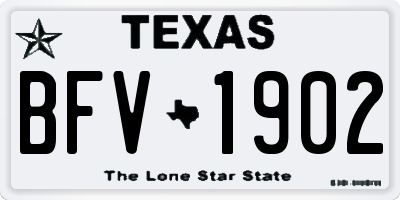TX license plate BFV1902