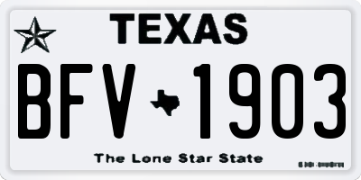 TX license plate BFV1903