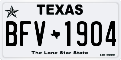 TX license plate BFV1904