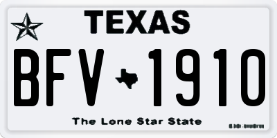 TX license plate BFV1910