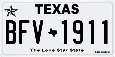 TX license plate BFV1911