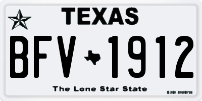 TX license plate BFV1912