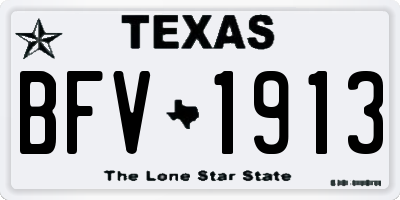 TX license plate BFV1913