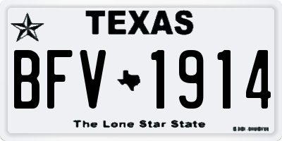 TX license plate BFV1914