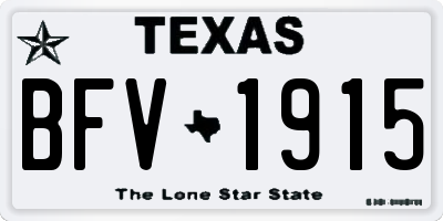 TX license plate BFV1915