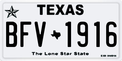 TX license plate BFV1916