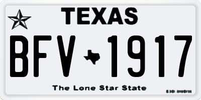 TX license plate BFV1917