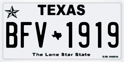TX license plate BFV1919