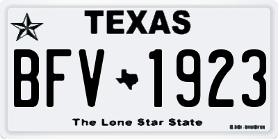 TX license plate BFV1923