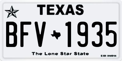 TX license plate BFV1935