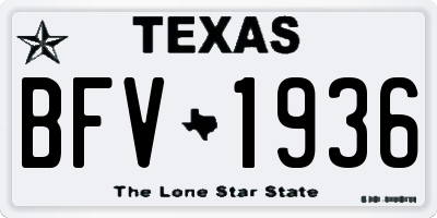 TX license plate BFV1936