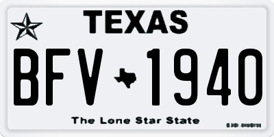 TX license plate BFV1940