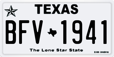 TX license plate BFV1941